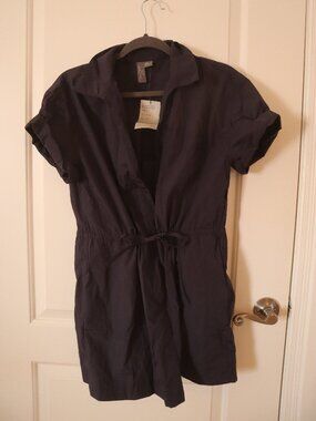 SWEATY BETTY London Anytime Short-Sleeve Navy Blue Romper Size S